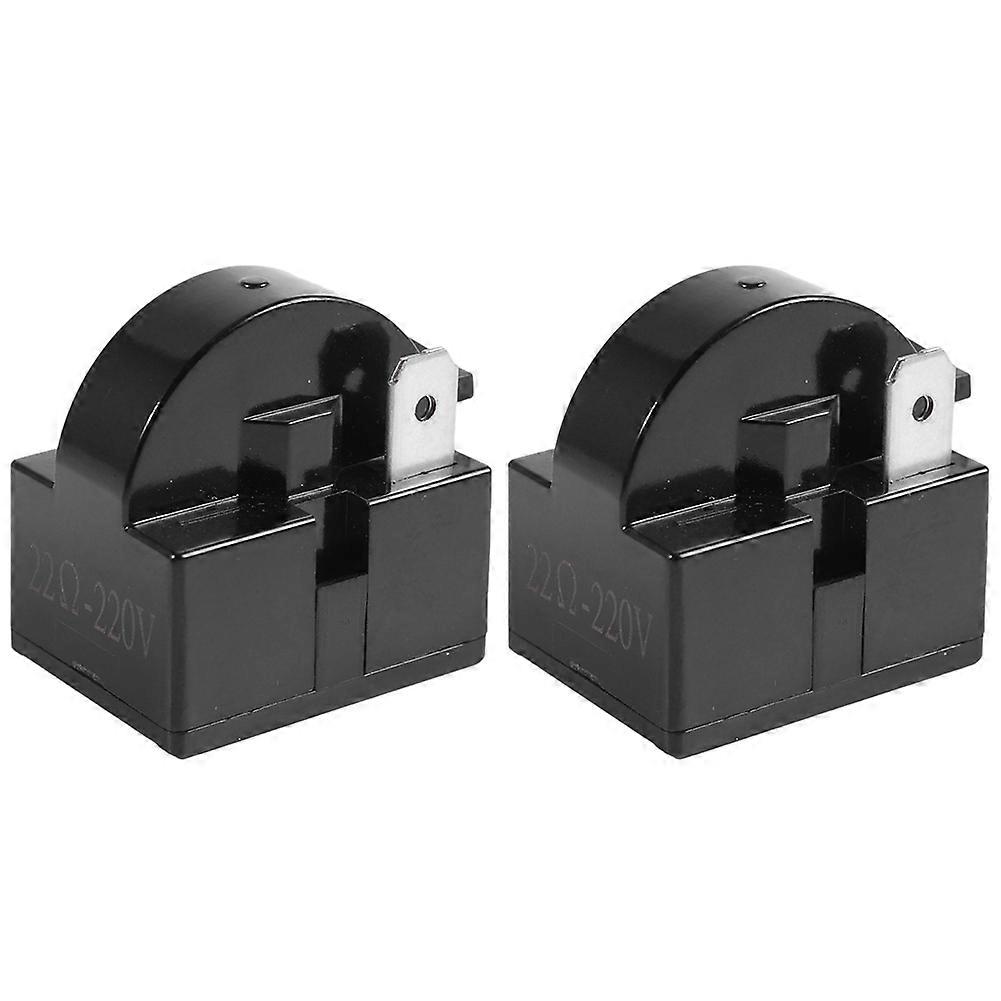 2X Plastic Case 22 Ohm 2 Pins PTC Starter Relay for Refrigerator
