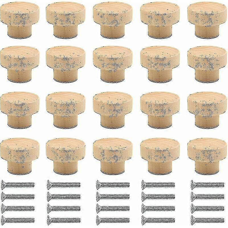 20 قطعة الخشب مجلس الوزراء مقابض جولة الخشب الطبيعي مقابض الخشب مجلس الوزراء مقبض الخشب مقبض الباب مقبض درج مقبض مناسبة لمجلس الوزراء أدراج خزائن الضمادات K