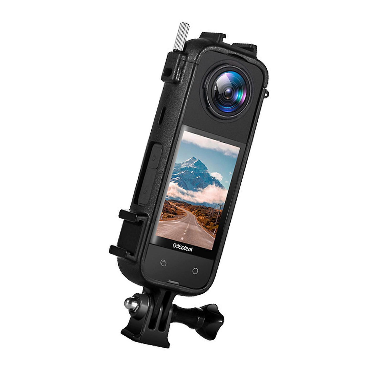 Aluminum Alloy Protective Frame for Insta360 X4 - Multi-Function Camera Adapter with Dual Cold Shoe Mounts