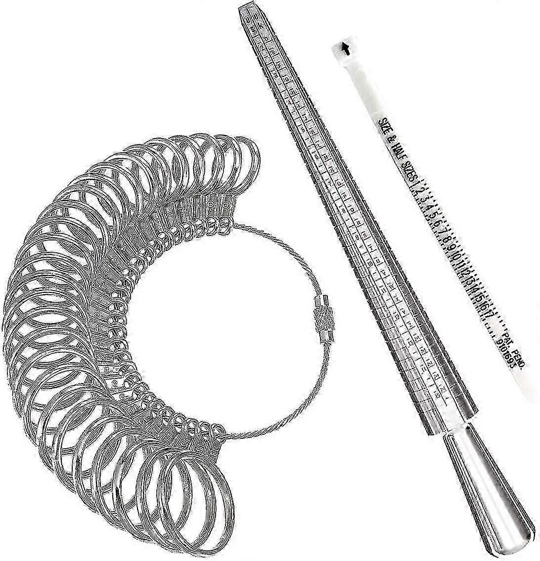 Ring Sizer Measuring Tool, Aluminum Ring Mandrel and Finger Gauges