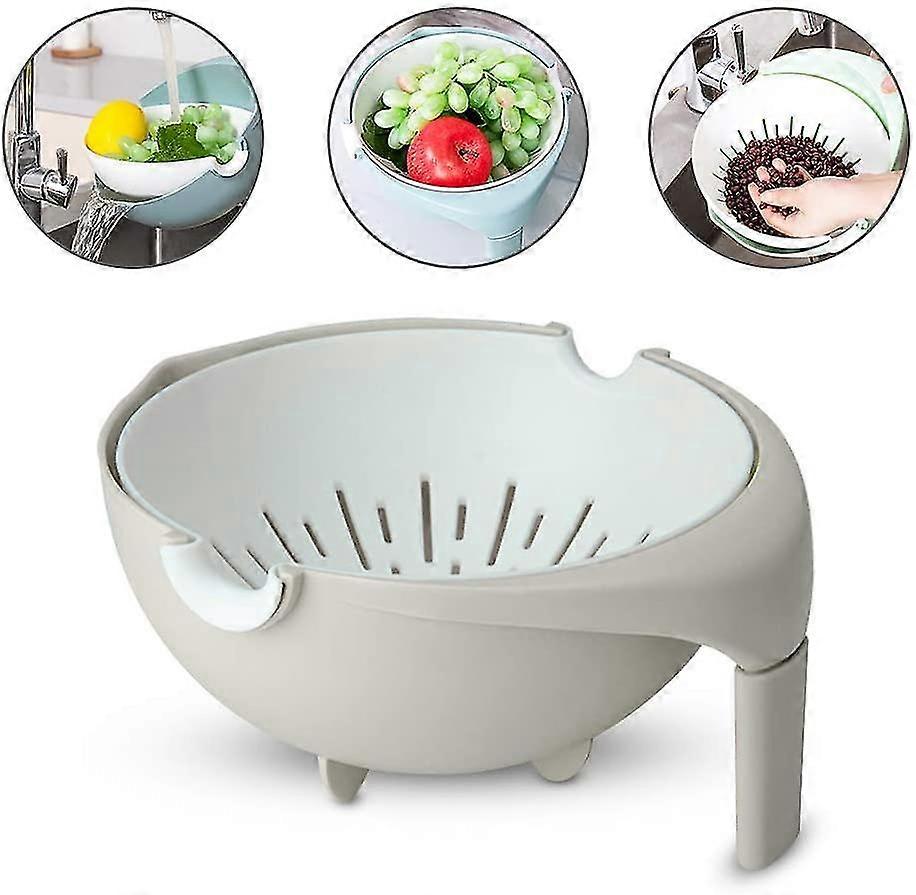 Drain Basket, Colander Plastic With Handle (white)