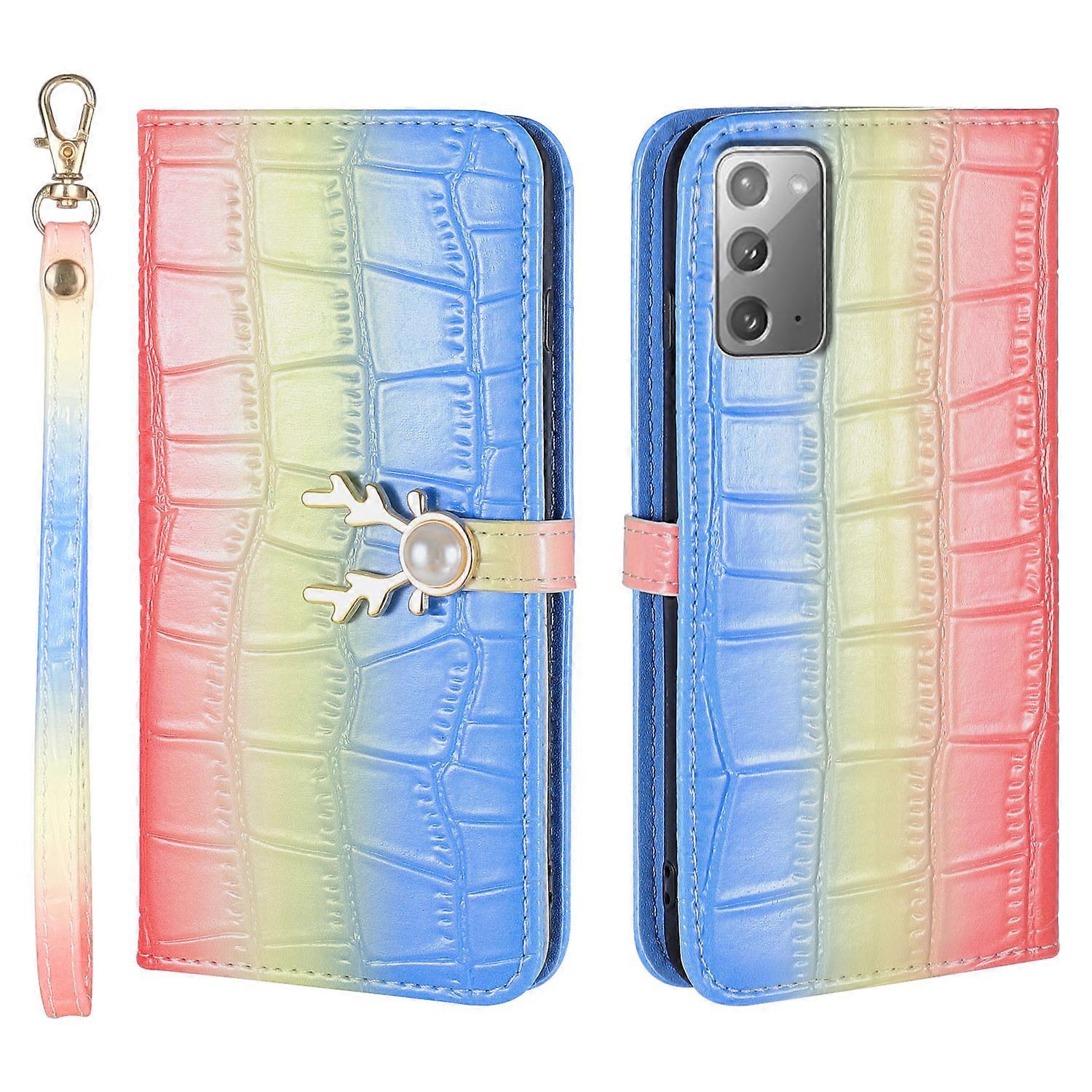 Elk Pattern Phone Case for Samsung Galaxy Note 20 with Card Holder, lanyard, PU Leather Material, Wallet Function, Corner Fall Protection