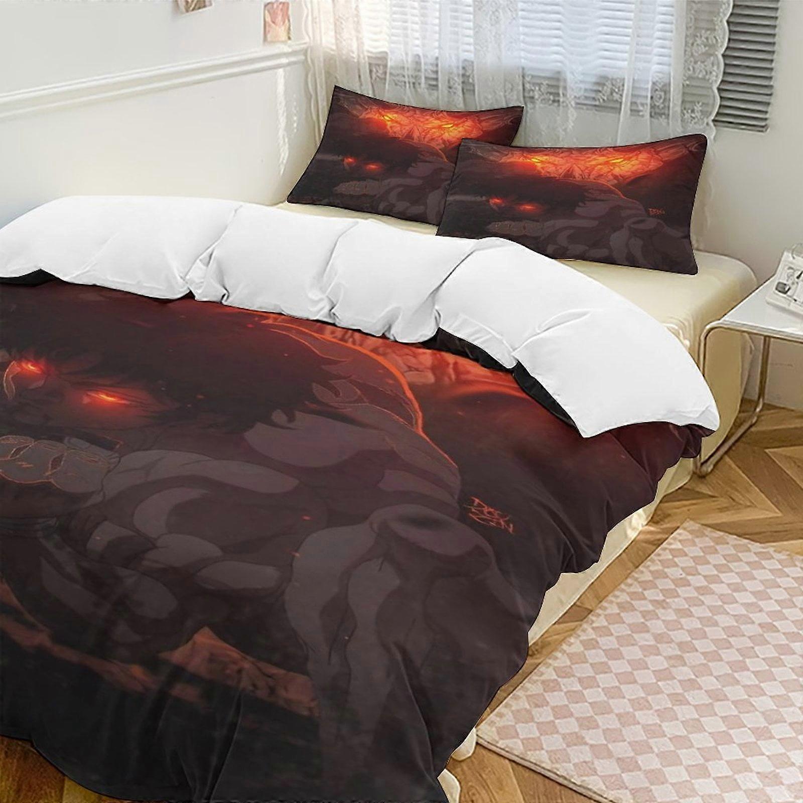 Bedding set Gs362 Baki The Grappler Anime Home Bed 3-piece Set,Lightweight and comfortableMultiple sizes to choose from SH362