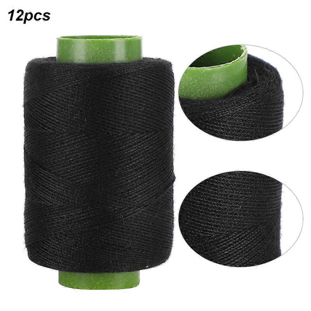 12pcs Thread Embroidery Polyester Thread Spool for Quilting Stitching Machine Hand Sewing Black