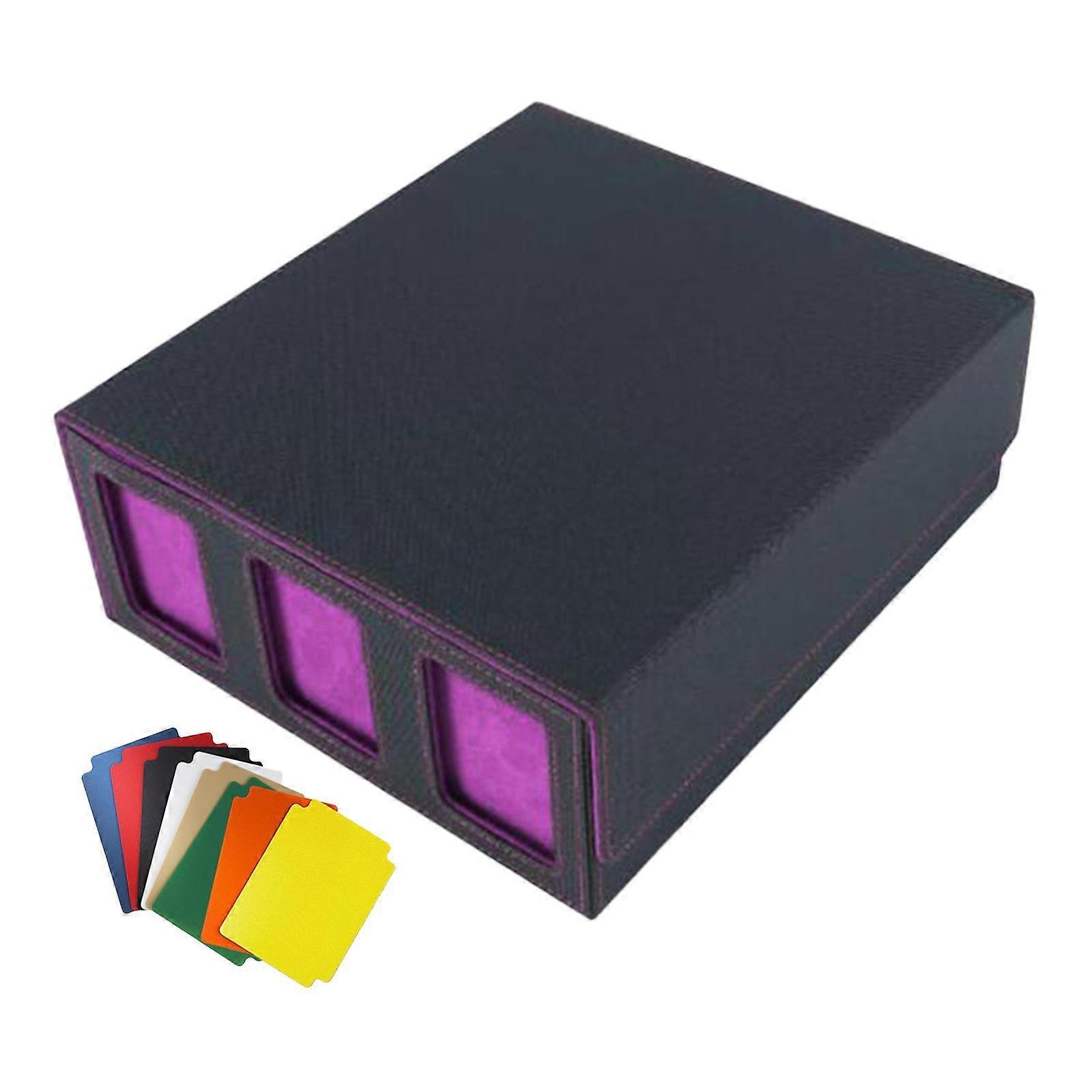 Trading Card Deck Box Display Περιέχει 1800 κάρτες συναλλαγών Αδιάβροχη θήκη καρτών μωβ