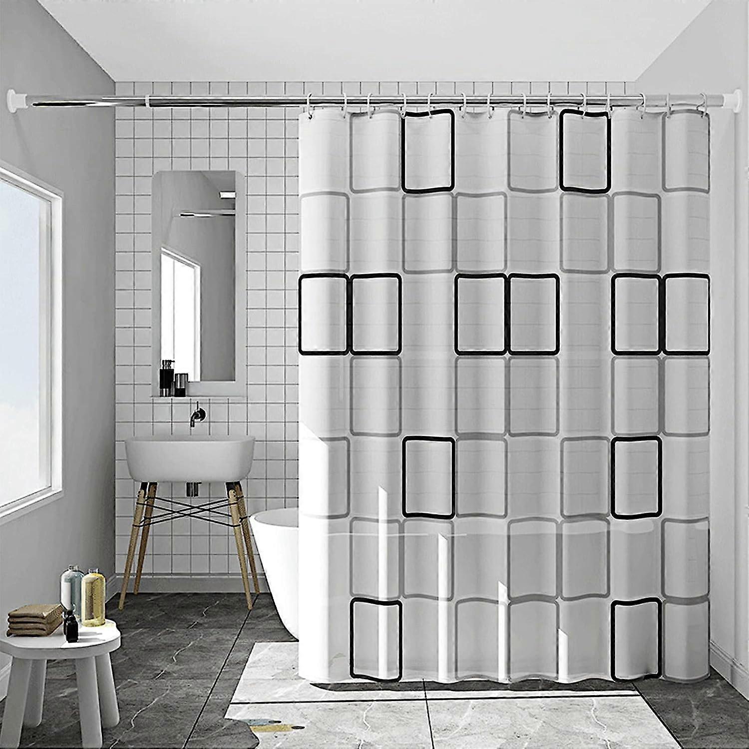 Anti-mold shower curtain 180x200 cm, washable thick PEVA fabric shower ...