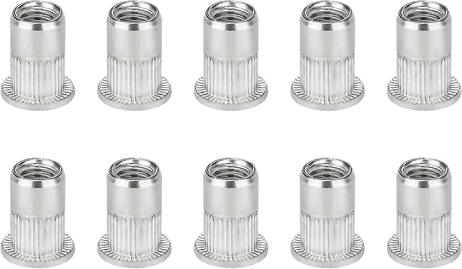 Rivet Nut Flat Head Nutsert 304 Stainless Steel [M10 10Pcs], Rivet Nuts Insert