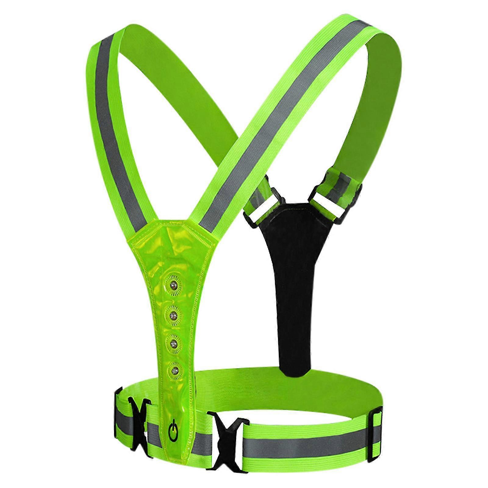 Gilet réfléchissant led Gilet lumineux Led Haute visibilité et épaule de taille rétractable Adaptée à la course à vélo Moto de marche