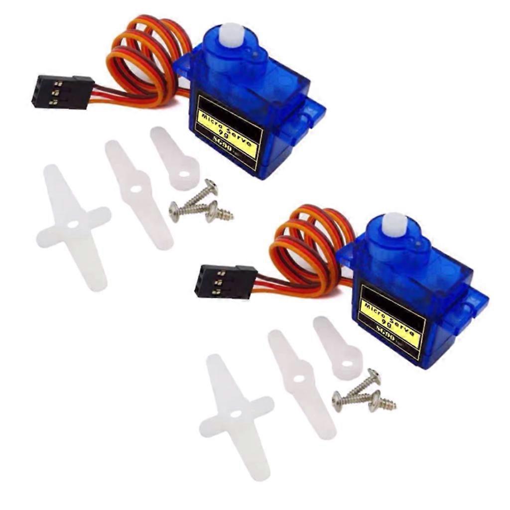 2Pieces SG90 9G Micro Servo Motors Replacement Motor Kit for RC Helicopter Airplane Car Boat Glider Robot Arm Control with Cable