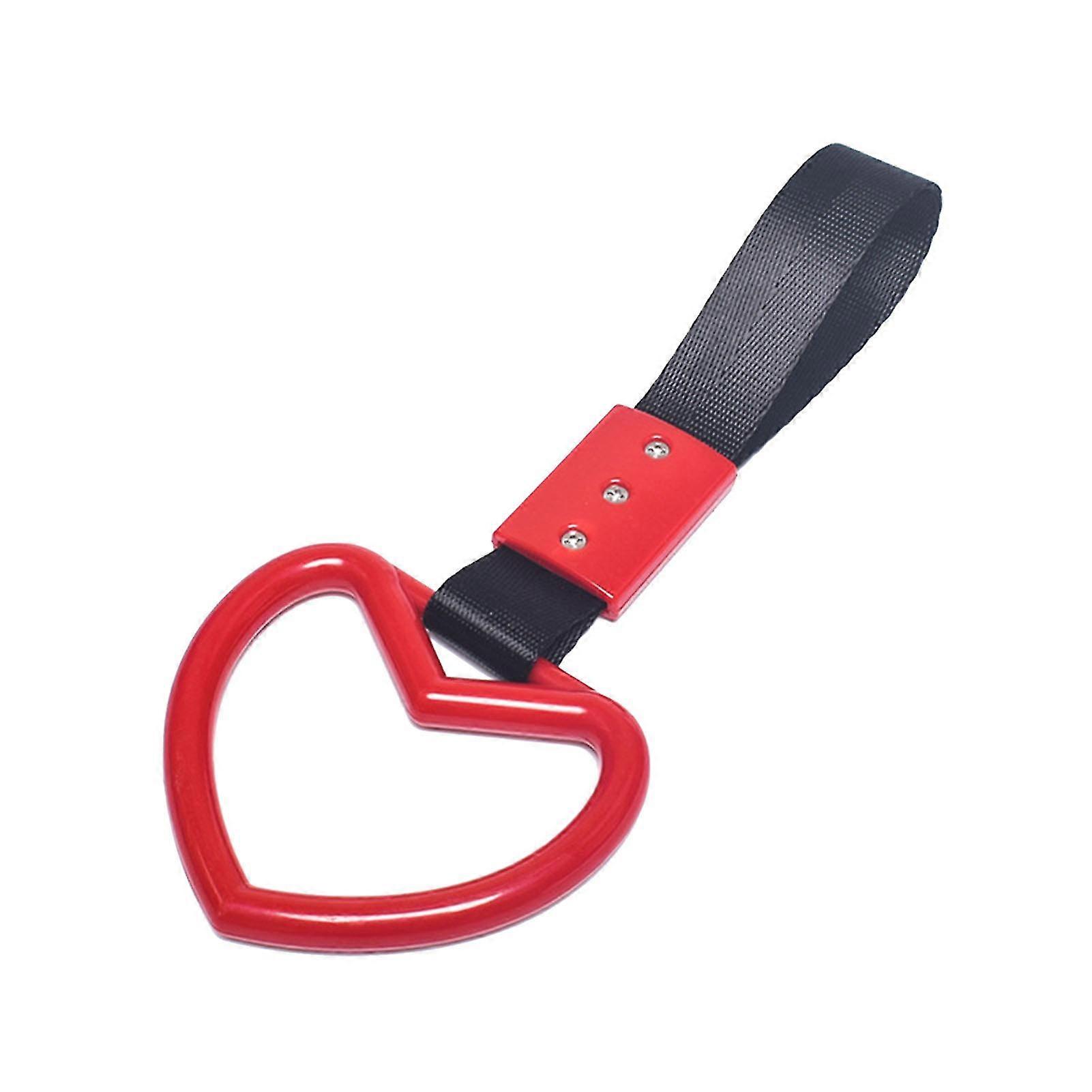 Universal Red Heart Shaped Plastic Car Handle Strap - Rear Bumper Warning Ring