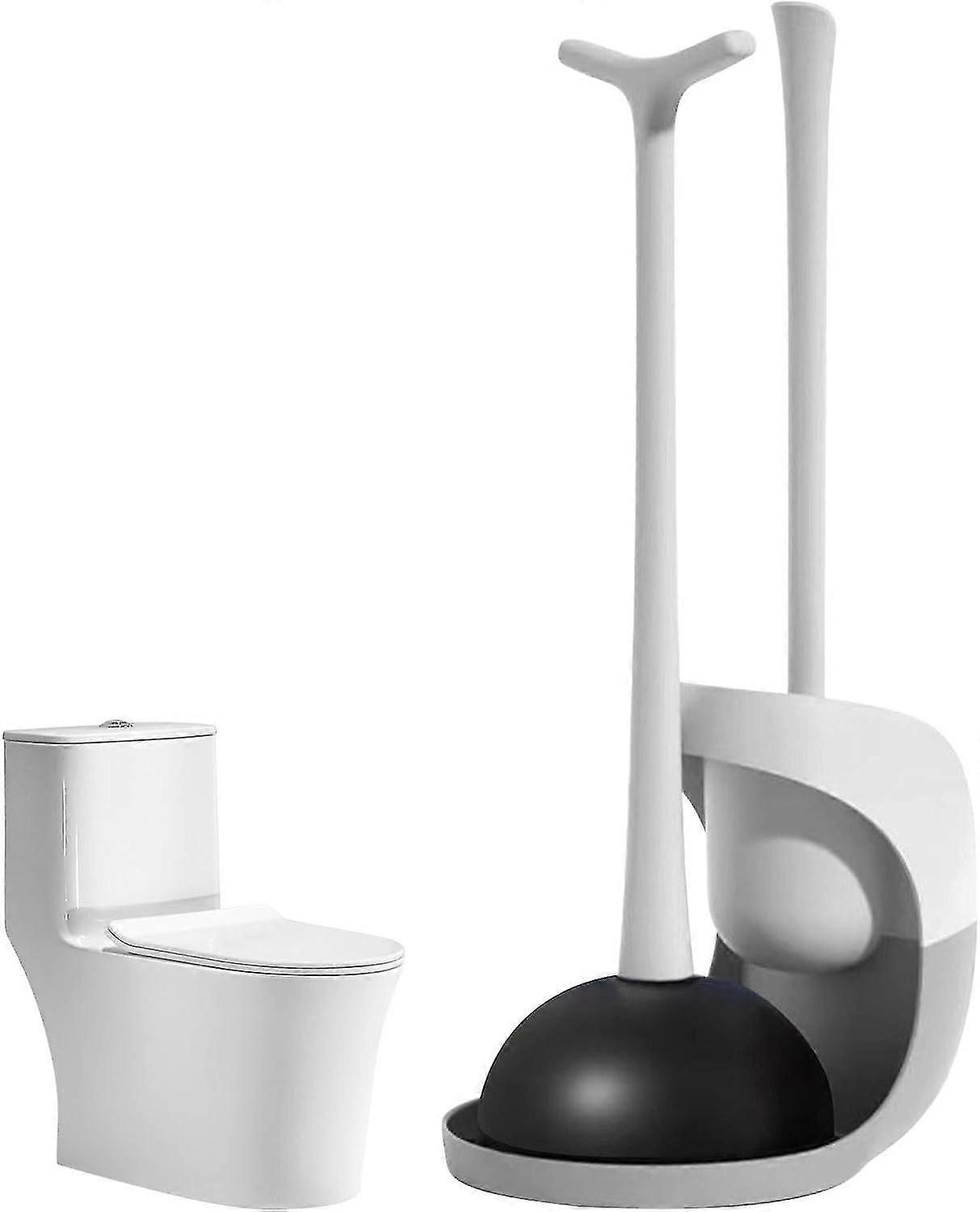 Bathroom Plunger Set - Space Saving Bowl Brush | Hygiene Products for Retail, Restaurant, Home, Hotel | Fits in Small Spaces