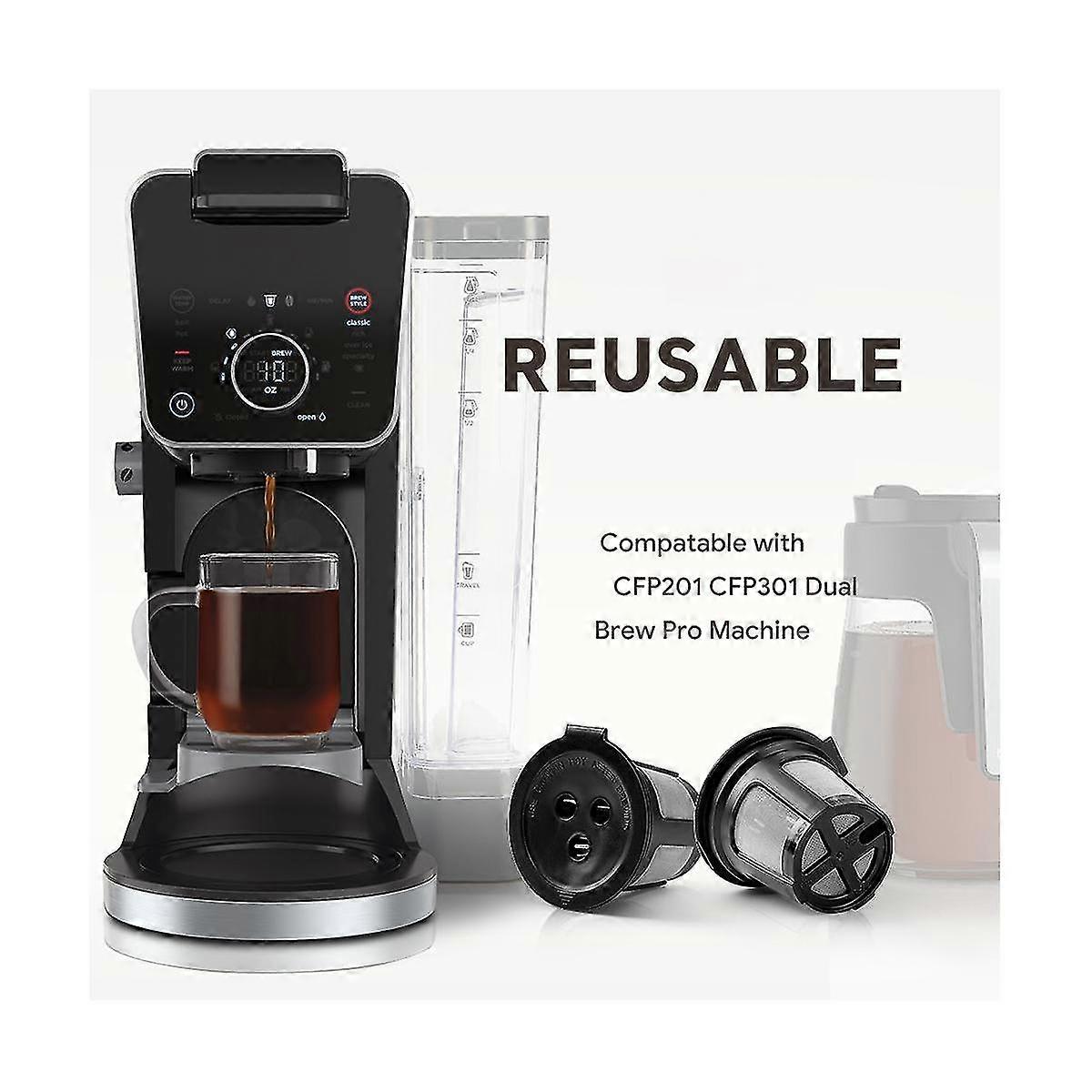 10pcs Reusable Coffee Capsules For Ninja Dual Brew Espresso K Cup Capsules For Ninja Cfp201 Cfp301