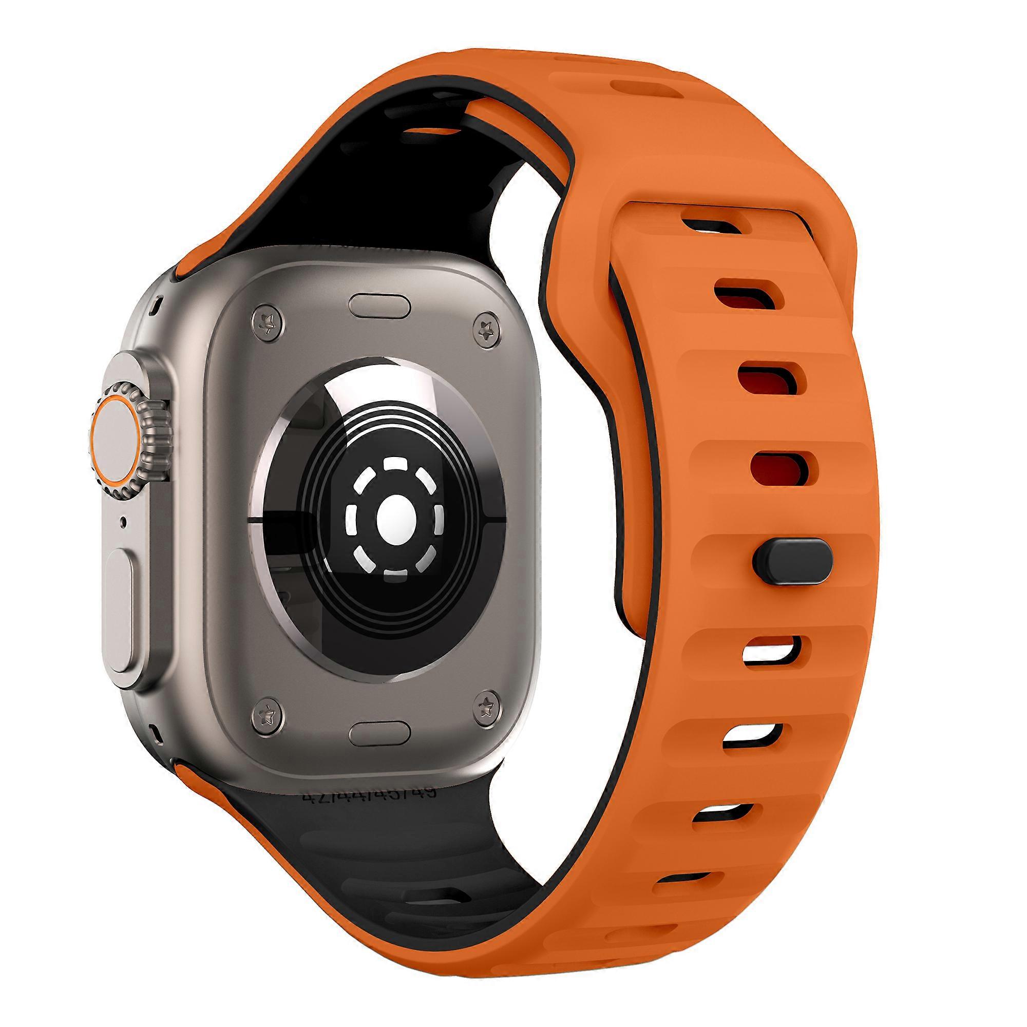 For Apple Watch Series 9 8 7 41mm/ 6 5 4 SE (2022) SE (2023) SE 40mm/ 3 2 1 38mm Watch Strap Dual Color Silicone Band