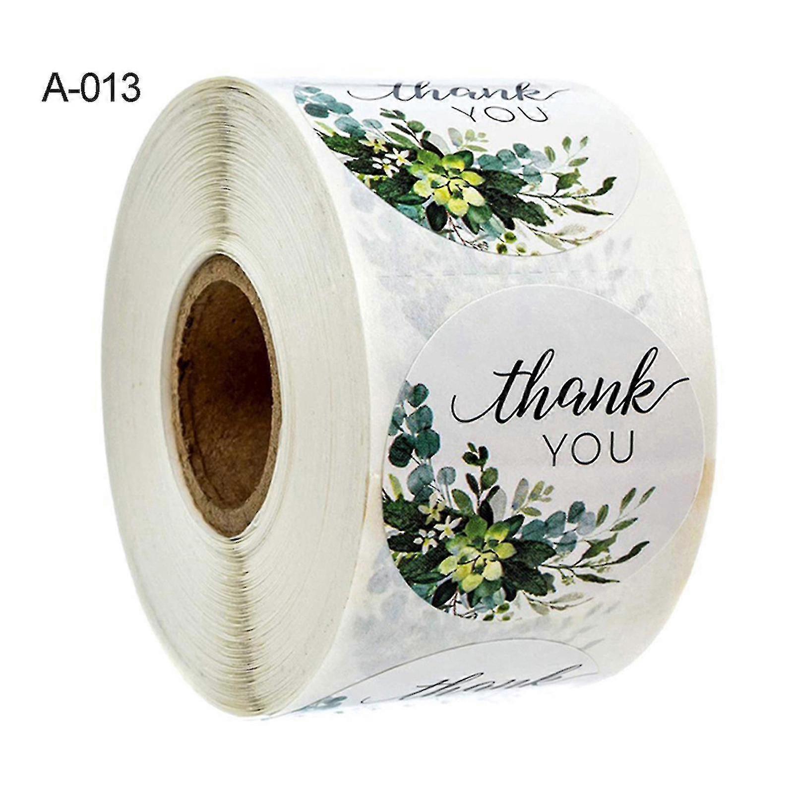 500 st/rulle blommiga tacketiketter för presentpåsar, bröllopsfest