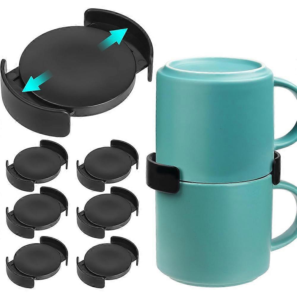 Mug Stacker Organizer Adjustable Sturdy Coffee Mug Organizer Kitchen Cabinet Stackable Shelf Cups Storage For Kitchen
