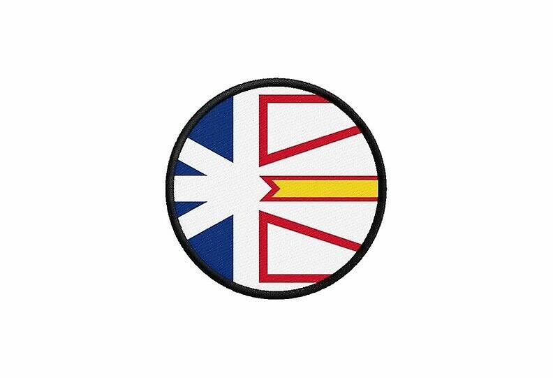 Patch ecusson flag canada newfoundland labrador prints round thermosticker