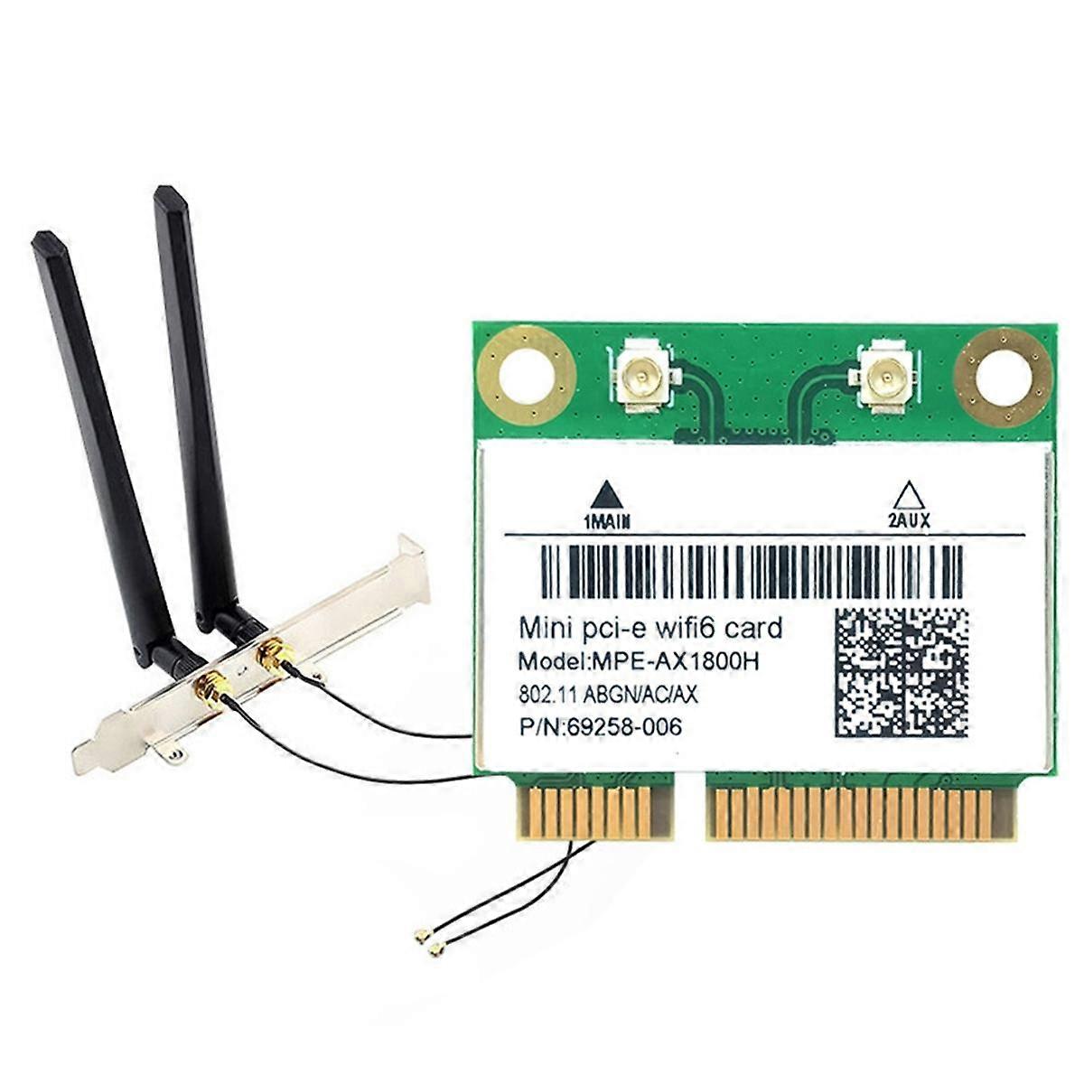 بطاقة RTL8852BE WIFI6 + هوائيات مع حواجز AX1800M WiFi Bluetooth5.2 2.4 جيجا هرتز / 5 جيجا هرتز بطاقة WIFI 802.11ax ل Win10 / Win11