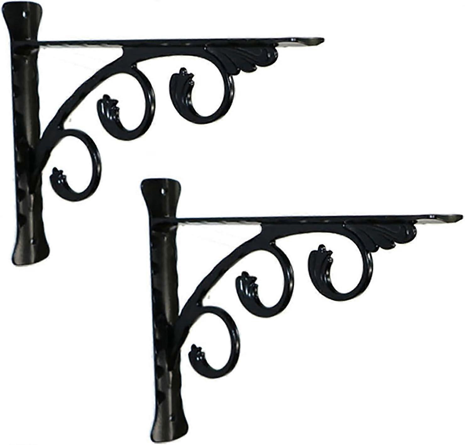 2 Piece Wall Shelf Bracket Wrought Iron Shelf Bracket Wall Brackets, Floating Hardware Braket