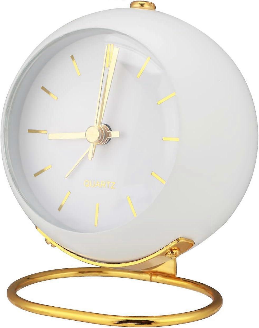 Analog Alarm Clock with Light, Quiet Retro Bedside Alarm Clock for Heavy Sleepers Retro Travel Alarm