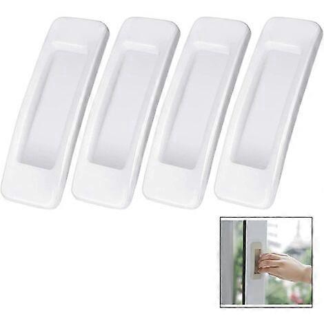4-Pack Adhesive Sliding Door Knobs - White