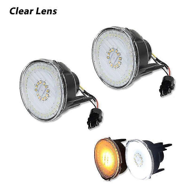 Gtinthebox Dual-color Amber LED Car Front Bumper Turn Signal Lights w/ White DRL Driving Lights For 1998-2002 Pontiac Firebird