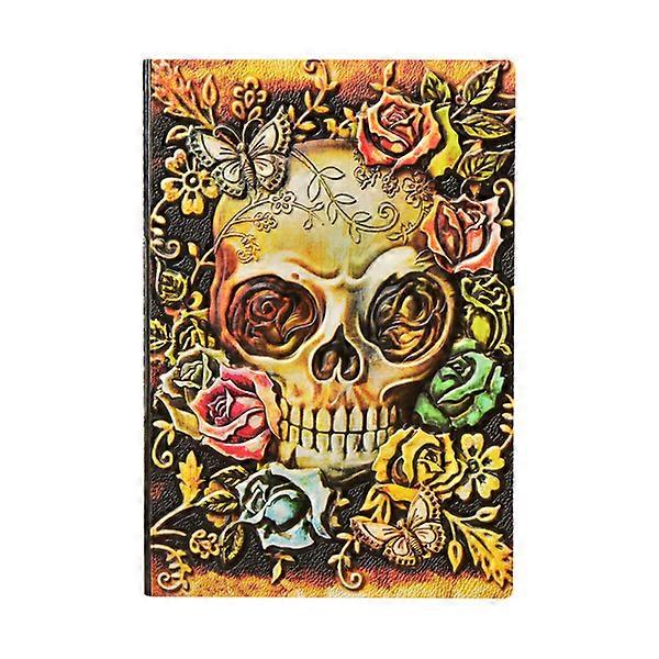 Embossed Skull Pattern Diary Notebook Hardcover PU Notebook Vintage Halloween A5 Diary Book (Random Style)