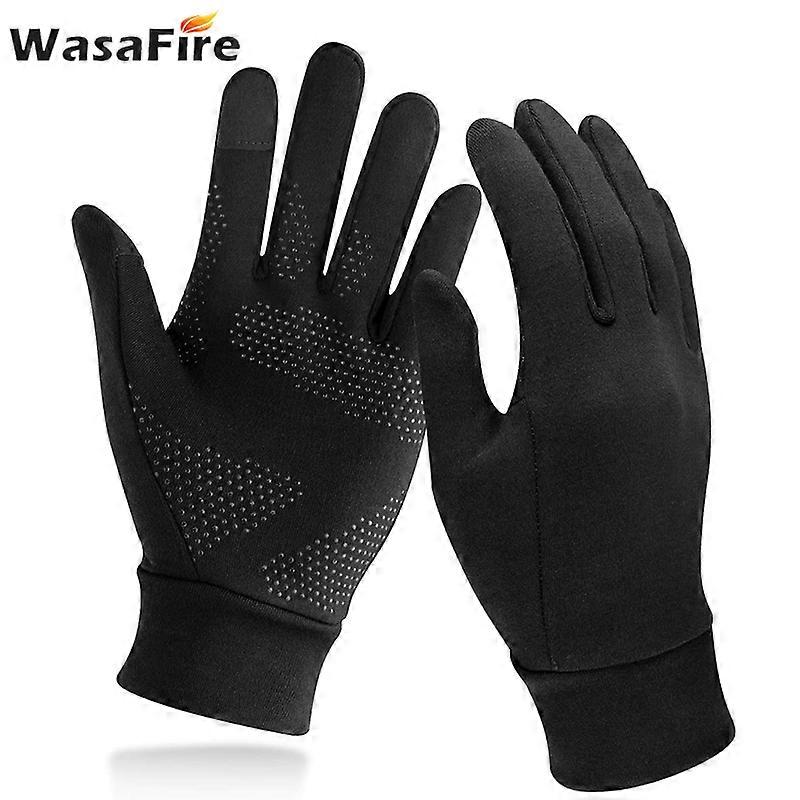WasaFire Running Gloves, Touch Screen Anti-slip Lightweight Gloves Liners for Cycling Biking Sporting Driving for Men Women