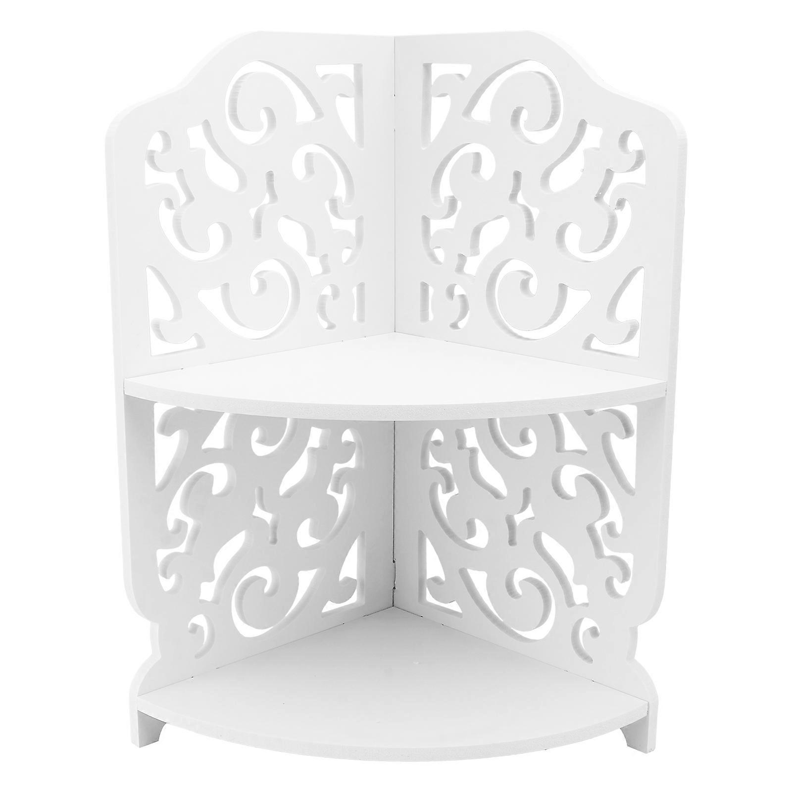 1pc Bathroom Storage Rack Two-layer Storage Rack Bathroom Sundry Rack (White)