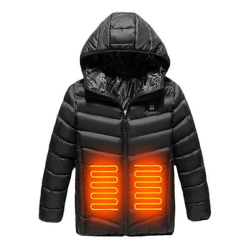 Boys and Girls' Winter Smart Heating Coats USB Charging Heating Jacket with hood, waterproof and windproof, suitable for cycling