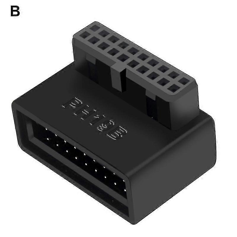 Motherboard USB Converter Easy Installation Lossless Transmission ABS USB3.0 19/20 Pin 90 Degree Adapter for Computer