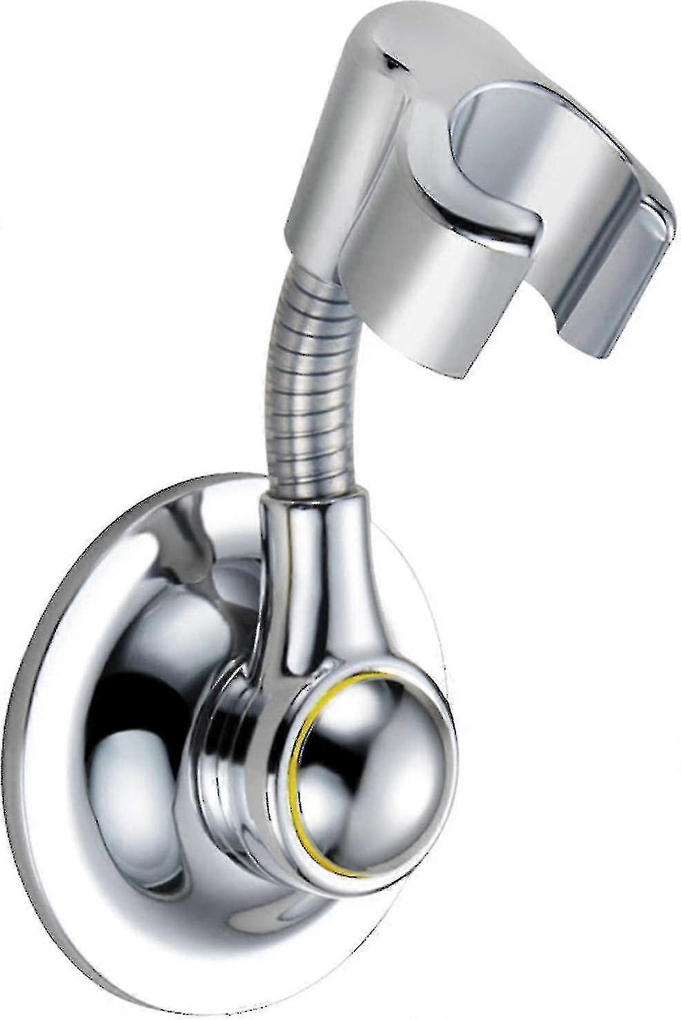Shower Head Holder Suction Cup Handheld Bracket Adjustable Height Shower Holder, Multi-directional Removable Wall Mounted Suction Bracket(silver)