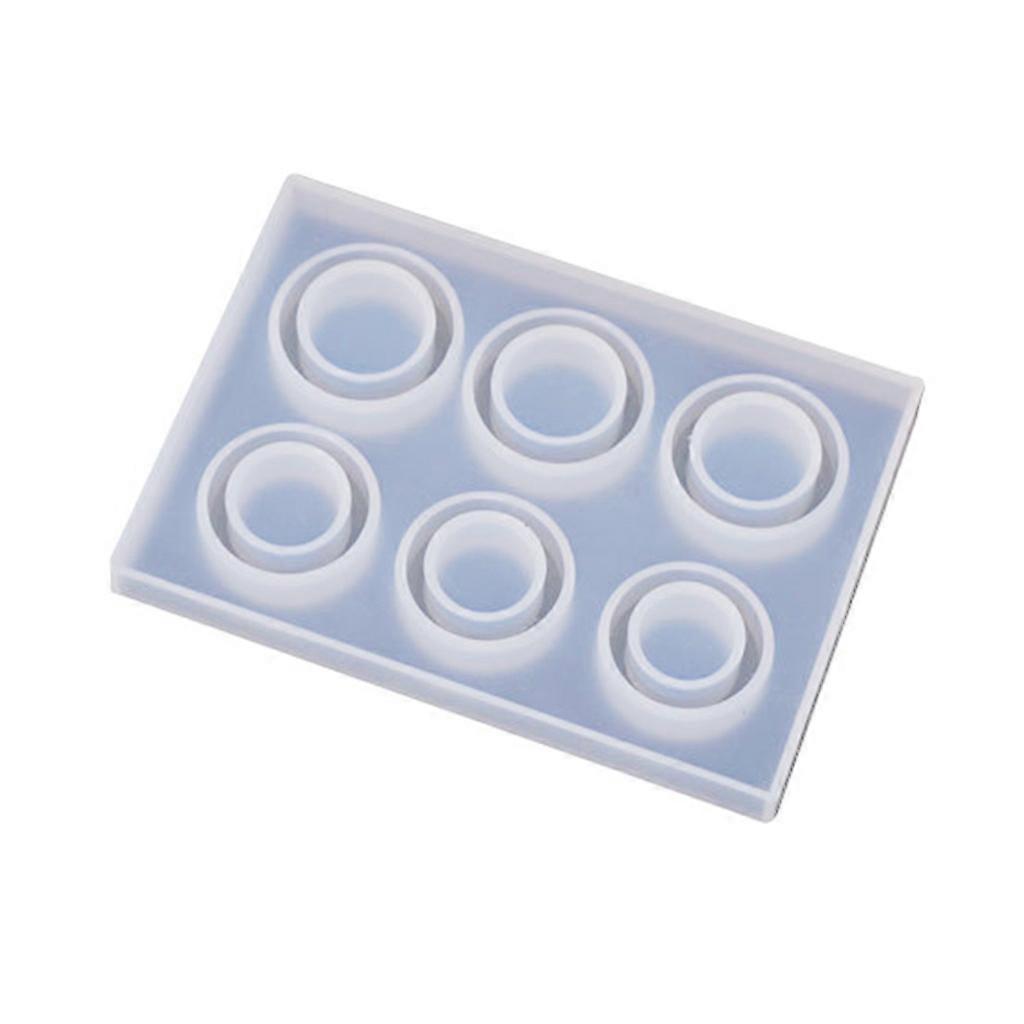 Exquisite Crystal Epoxy Ring Molds Set Round Soft Silicone Transparent Mould