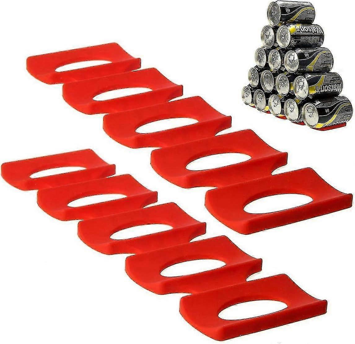 Bottle Holder Cans Red Silicone Cool Storage Fridge Organization (2 Pack)