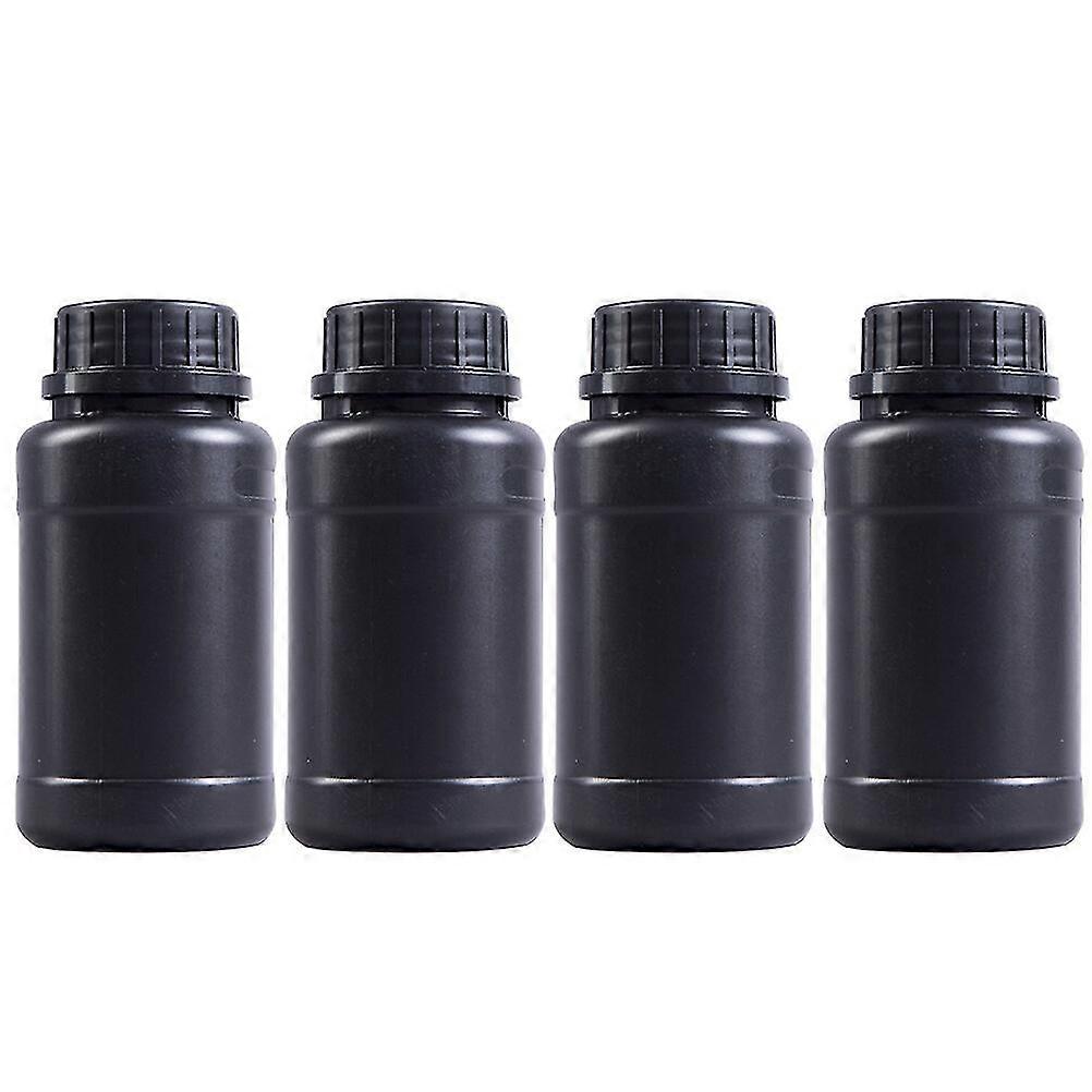 4stk Kemiteknik Flasker Enkel holdbar plast væk fra lette kemiske holdere Opbevaringsbeholder (sort)