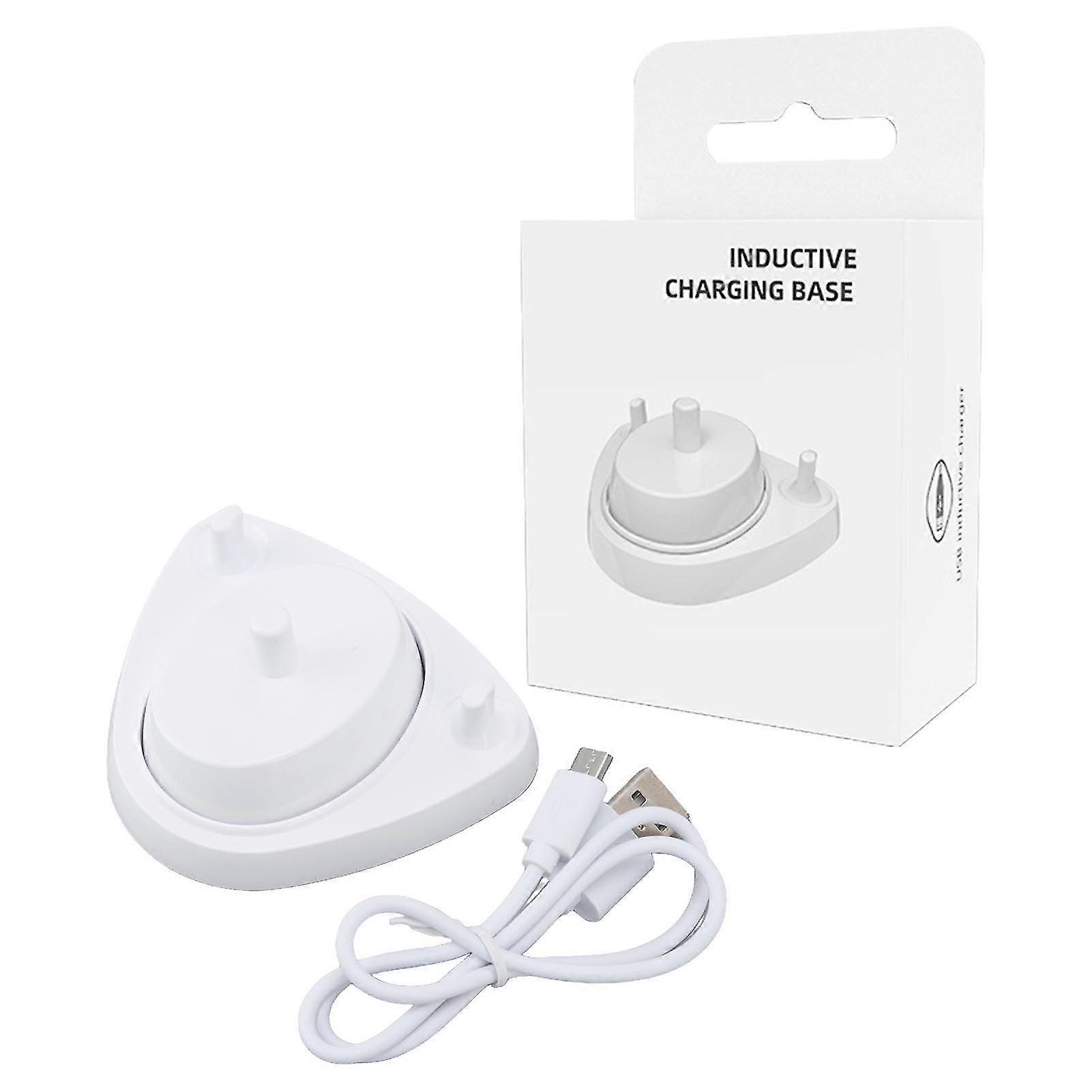 Electric Toothbrush Charging Base for D12 D16 - White, Inductive with USB Cable