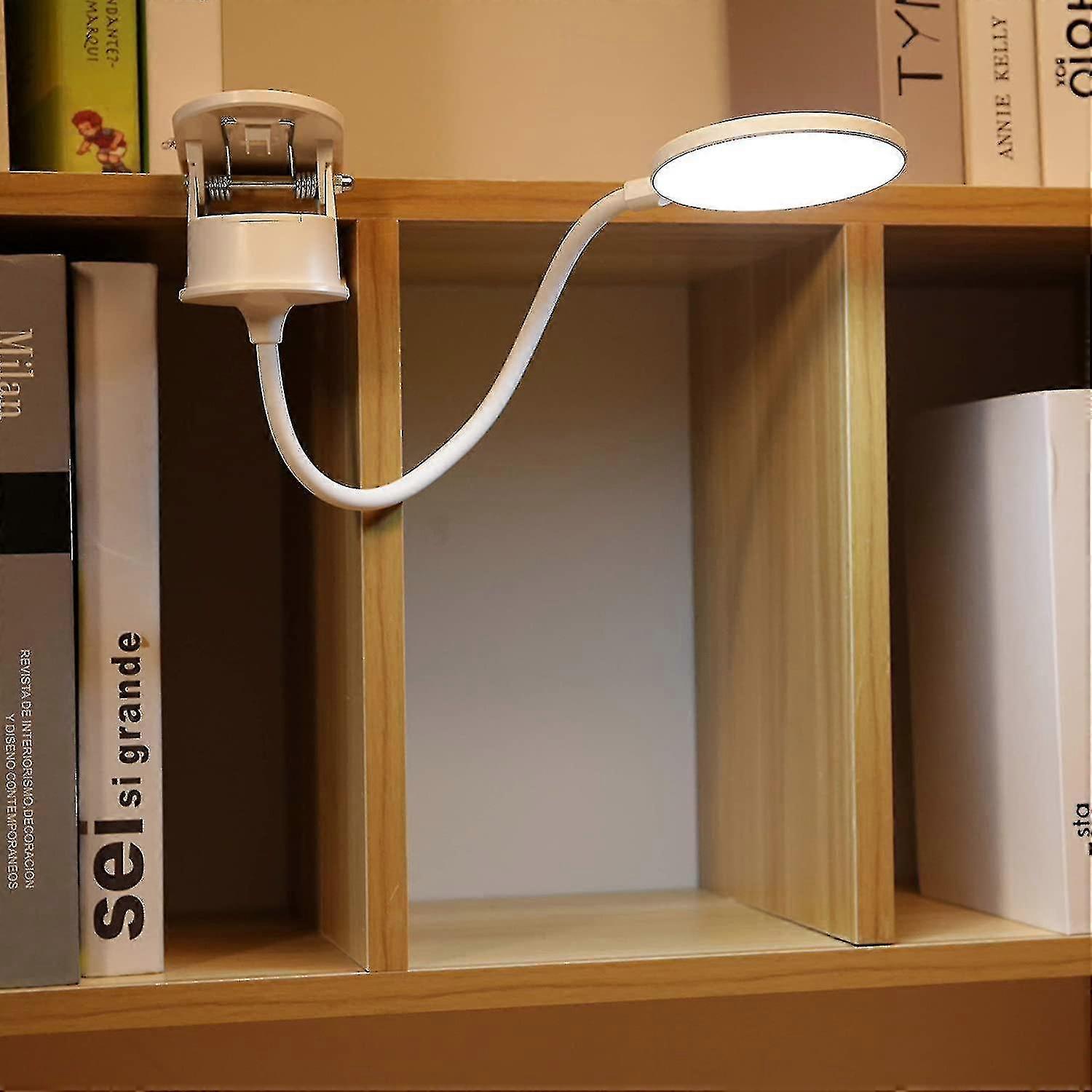 Clip On Lamp,battery Powered Reading Lamp,clip On Light For Bed Clip On Battery Light With 3 Brightness Level,usb Rechargeable