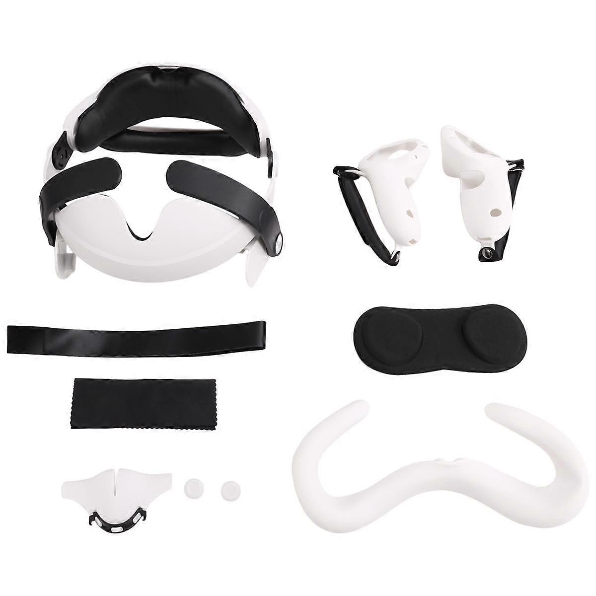 Halo Strap for 3 Controller Covers Lens Cap Light-Blocking, Nose Pad and Face Cover for Quest 3 Acc