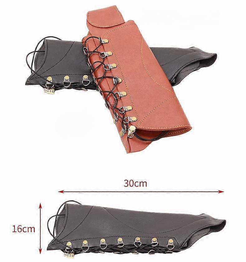 Bogenschießen Armschutz Aus Leder – Verstellbarer Unterarmschutz Für Rechts- & Linksschützen