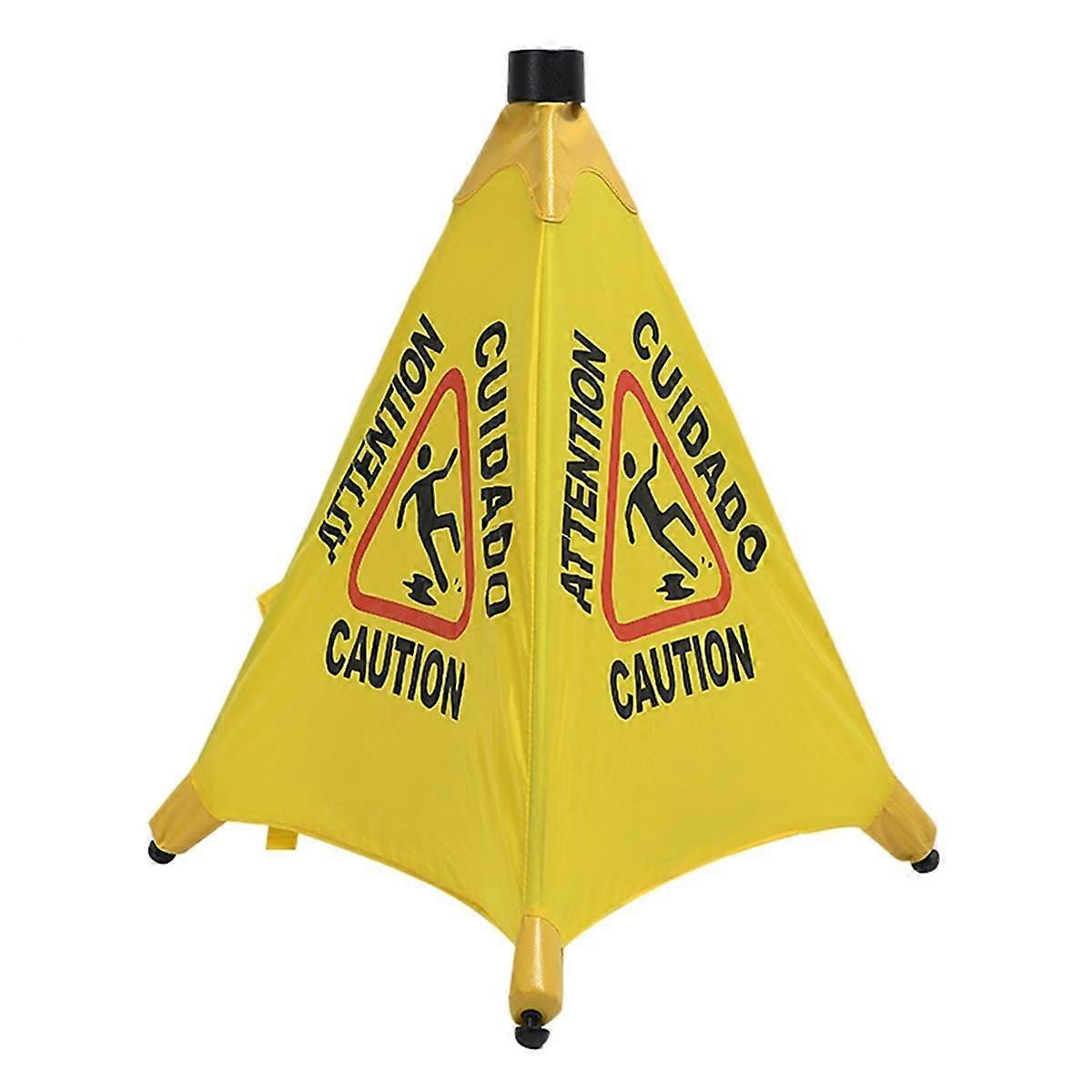 Caution Wet Floor Sign, Slippery When Wet Pops Up Sign, Wall Mounted Foldable Bilingual Warning Ale