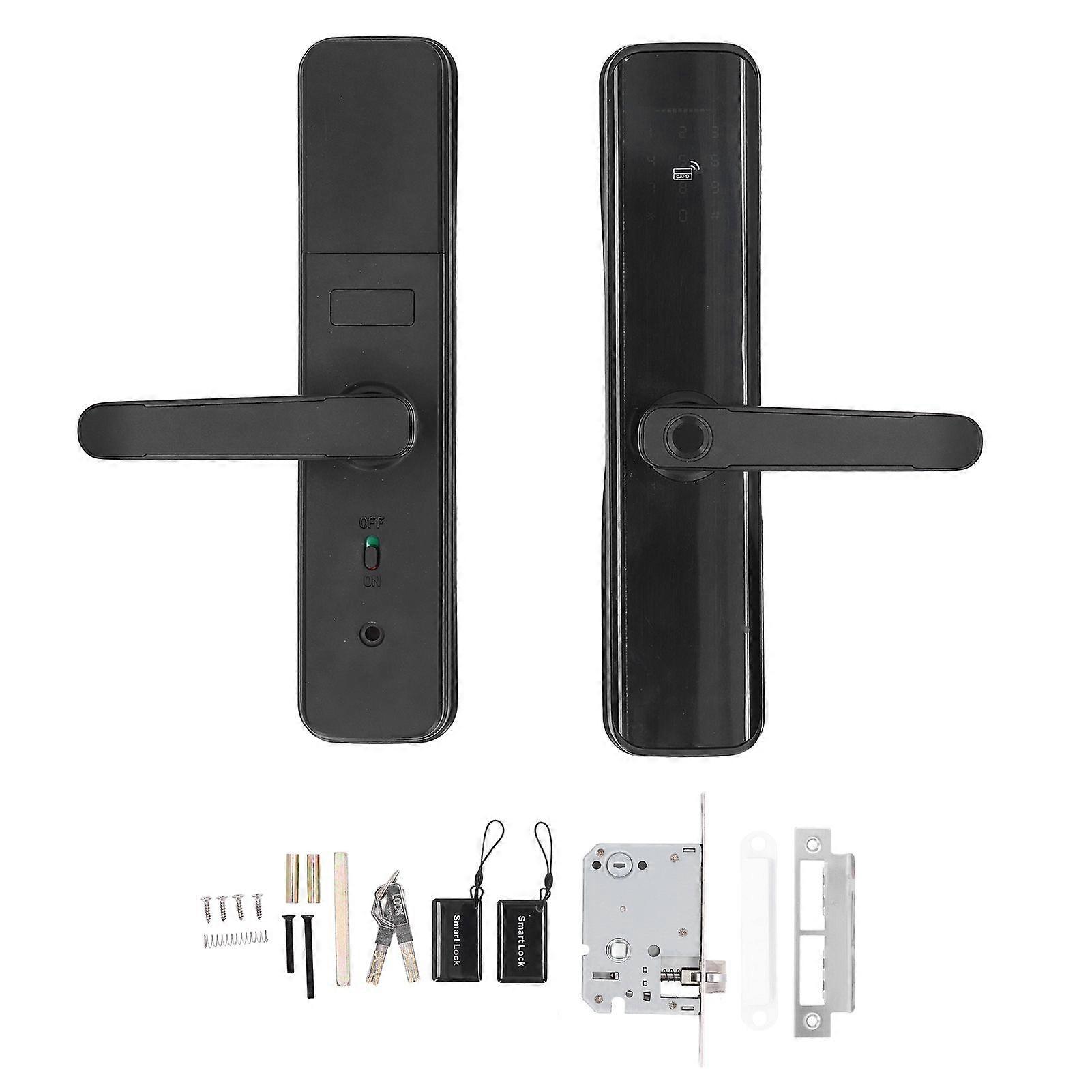 Bluetooth Smart Door Lock Keyless Entry System Fingerprint Password App Key Card Multiple Unlock Methods for Tuya