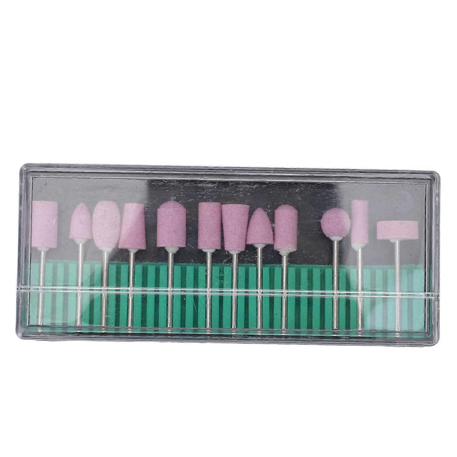 12Pcs Rotary Abrasive Mounted Stone Grinding Tool Grinder Polisher Drill Bits for Sanding Deburring 