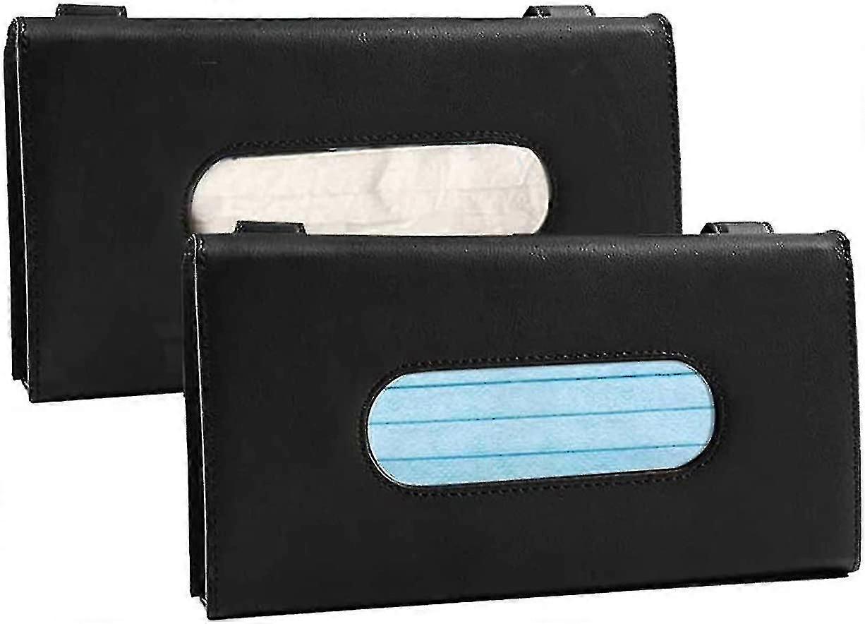 2 Pcs Car Tissue Holder Car Tissue Box Sun Visor Leather Tissue Box Car Visor Mask Holder Tissue Pap
