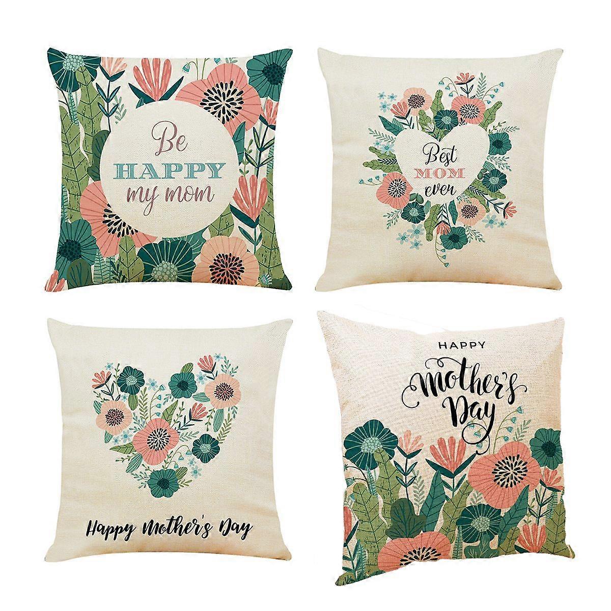 Conjunto de 4 Capas de Almofada Decorativas para Sofá Quadrado Capa de Almofada para Sofá Sofá Sala de Estar, 18"x18" polegadas