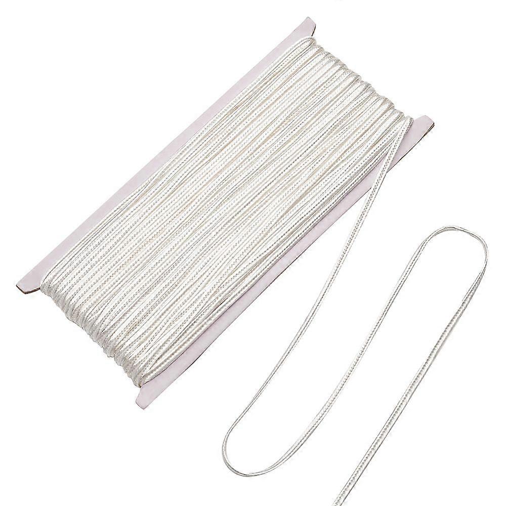 27M Flat Polyester Braided Cord for DIY Craft White 3x1mm about 29.53 Yards(27m)/pc