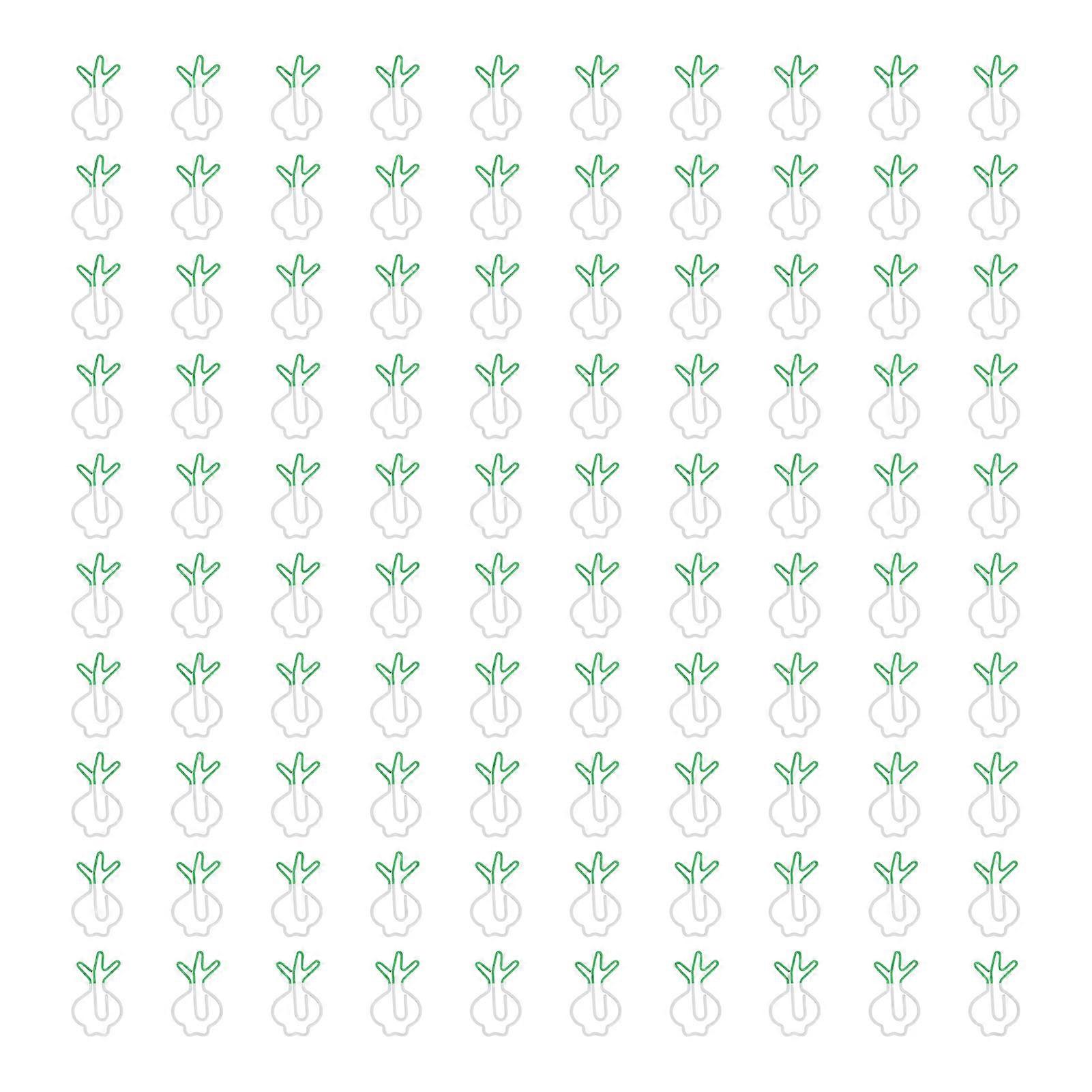 100pcs Carrot-Shaped White Paperclips: Rustproof Electroplated Metal for Office Efficiency