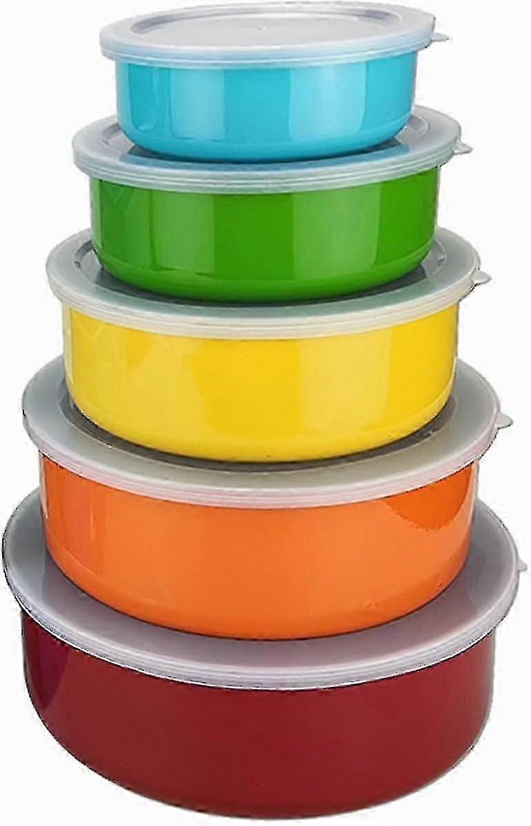 5pcs Mixing Bowls Set, Stainless Steel Mixing Bowl Set With Lid, Stainless Steel Nesting Bowls With Airtight Lids, Kitchen Food Containers