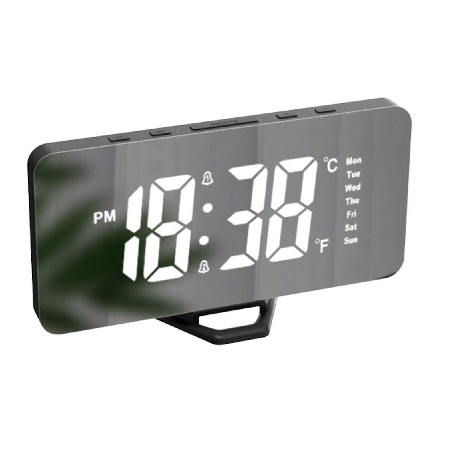 Small Digital Alarm Clock with Bright LED Screen, Date Feature for Efficient Time Keep Adjustable Brightness