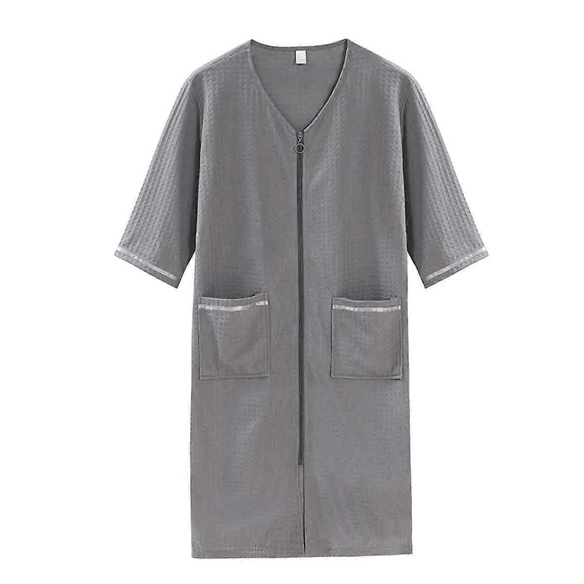 Women’s Robe, Zipper Front Bathrobe with Pockets for Lounge