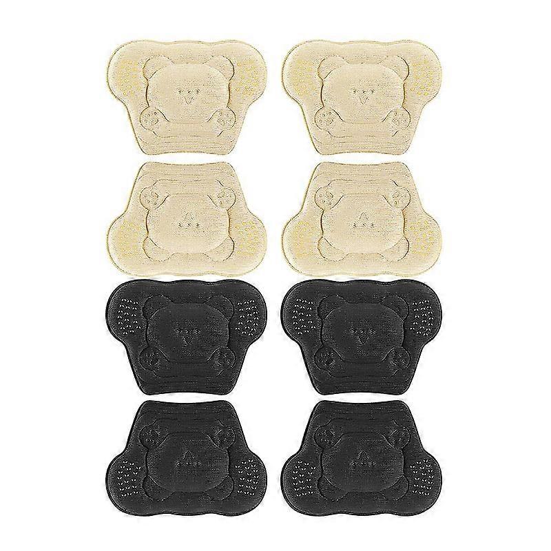 4 Pairs of Adorable Heel Pads Anti-Wear Heel Pads Replaceable Heel Cushions Bear-Shaped Heel Liners