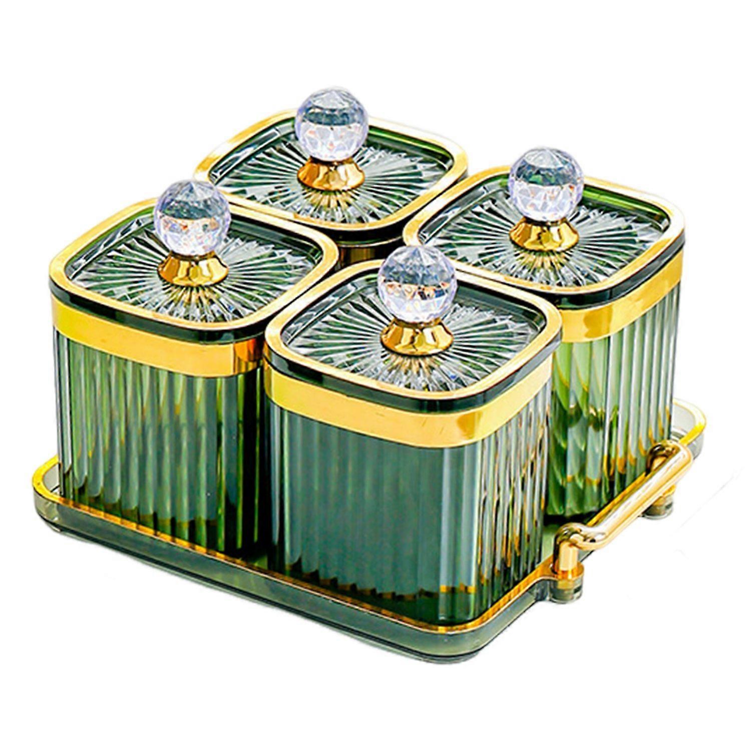 Storage Jars with Airtight Lid Food Grade BPA Free Transparent Design Nuts Spice Sealed Jars Food